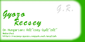 gyozo recsey business card